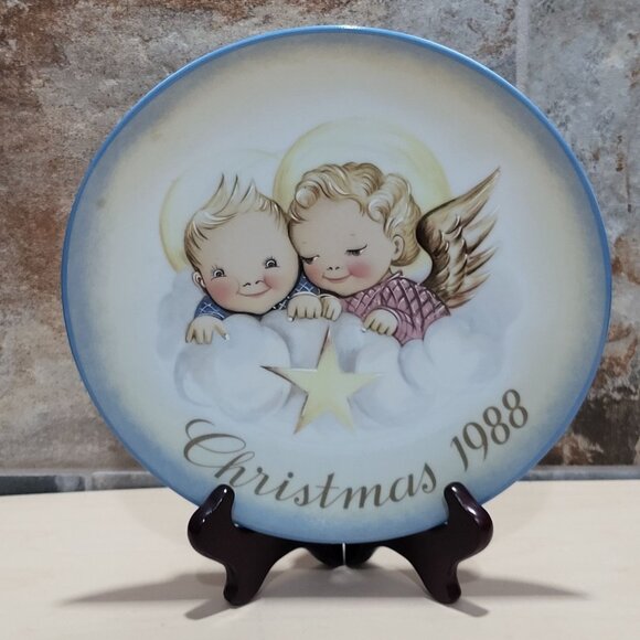 Schmid Hummel Christmas 1988 Cheerful Cherubs Decorative Wall Hanging Plate - Picture 8 of 12